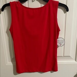 Women's Red Scoop Neck Tank Top - Casual Essential
